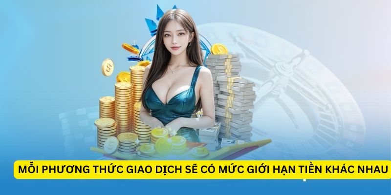 Mỗi phương thức giao dịch có giới hạn khác nhau